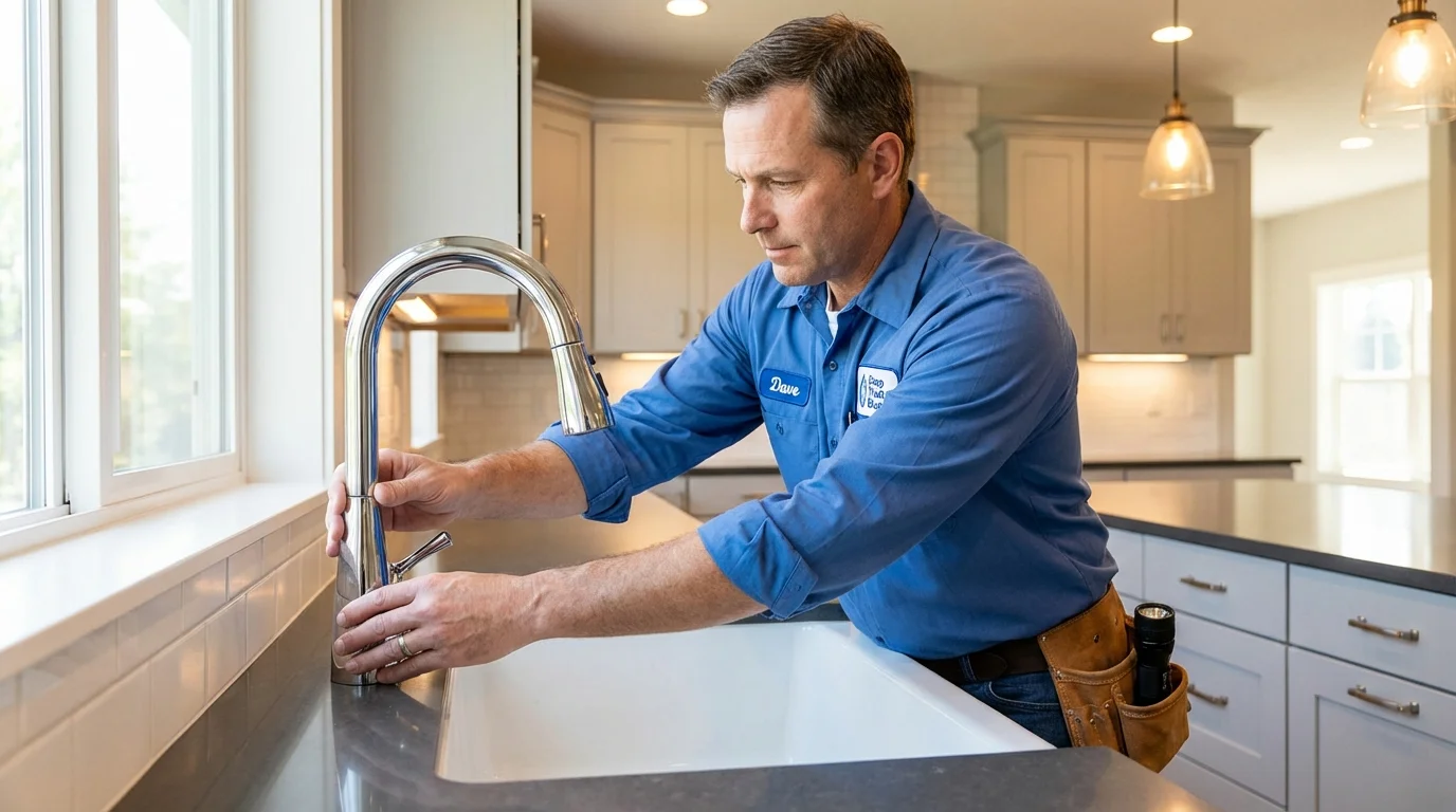 Kitchen faucet installation by Johns Plumbing LLC in Rochester